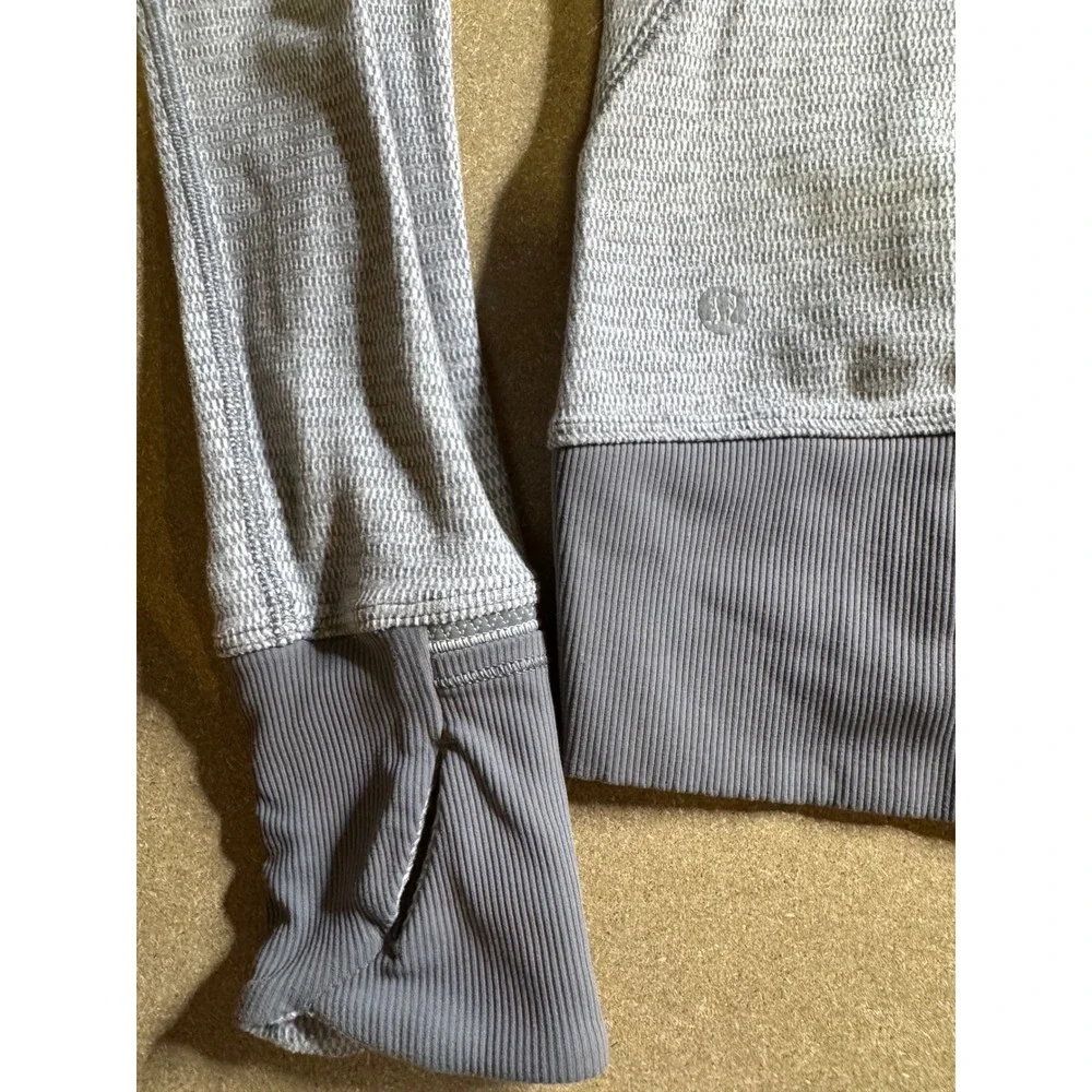 Lululemon Rest Less 1/4 Zip Pullover‎ Grey Space Dye Running Top Size 6